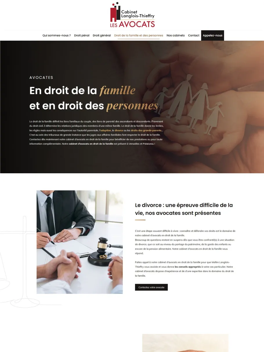 Exemple de site web pour cabinet d'avocats